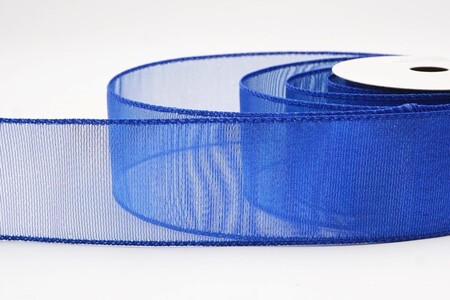 Blaues, einfarbiges, metallisch glänzendes, transparentes Drahtband_KW0436G-3A-49 (2